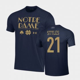 #21 Lorenzo Styles 2022 Shamrock Series Notre Dame Men's Navy T-Shirt 454493-359