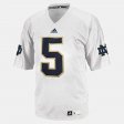 #5 Manti Te'o College Football University of Notre Dame Men White Jersey 520036-136