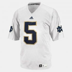 #5 Manti Te'o College Football University of Notre Dame Men White Jersey 520036-136