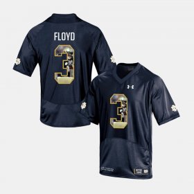 #3 Michael Floyd Player Pictorial University of Notre Dame Men Navy Jersey 705717-955