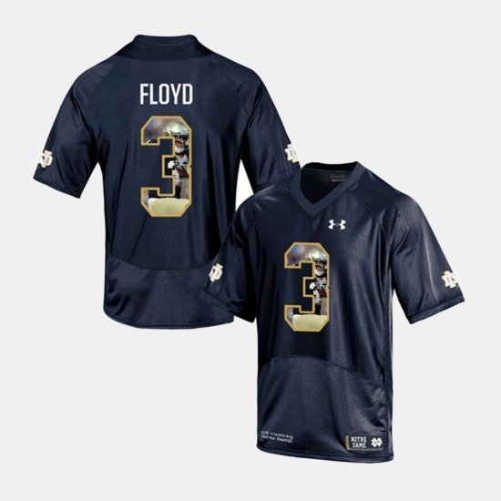 #3 Michael Floyd Player Pictorial University of Notre Dame Men Navy Jersey 705717-955