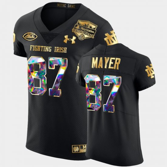 #87 Michael Mayer College Football UND 2022 Fiesta Bowl Golden Diamond Edition Men\'s Black Jersey 474597-859