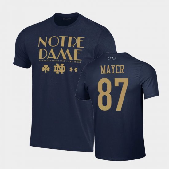 #87 Michael Mayer 2022 Shamrock Series University of Notre Dame Mens Navy T-Shirt 136063-112