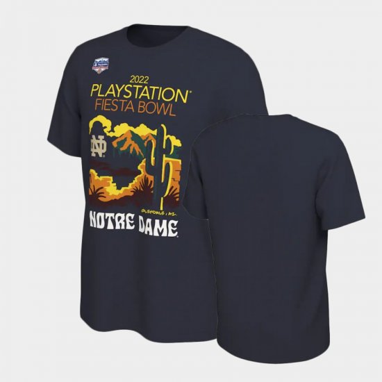 College Football Fighting Irish 2022 Fiesta Bowl Illustrated Mens Navy T-Shirt 510183-615