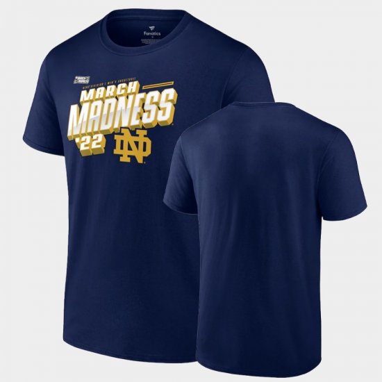 College Basketball University of Notre Dame 2022 NCAA March Madness Basketball Tournament Mens Navy T-Shirt 351591-917