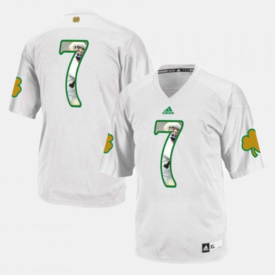 #7 Stephon Tuitt Player Pictorial University of Notre Dame Men\'s White Jersey 706065-607