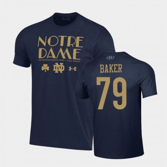 #79 Tosh Baker 2022 Shamrock Series Notre Dame Fighting Irish Men Navy T-Shirt 583404-222
