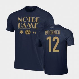 #12 Tyler Buchner 2022 Shamrock Series Notre Dame Fighting Irish Mens Navy T-Shirt 187890-628