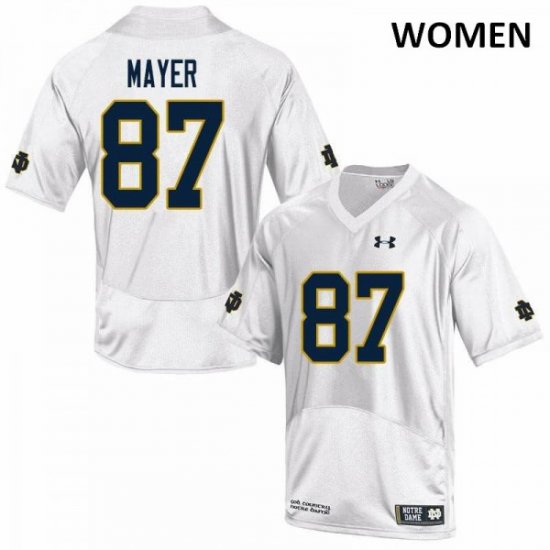 #87 Michael Mayer 2022 Shamrock Series University of Notre Dame Replica Women\'s White Jersey 509444-265