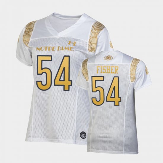 #54 Blake Fisher 2022 Shamrock Series Notre Dame Replica Women\'s White Jersey 165550-123