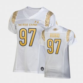 #97 Gabriel Rubio 2022 Shamrock Series Notre Dame Fighting Irish Replica Women White Jersey 407838-249