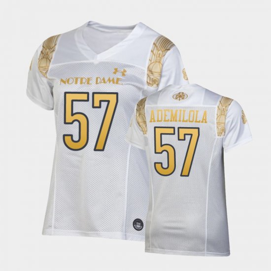 #57 Jayson Ademilola 2022 Shamrock Series UND Replica Women\'s White Jersey 742517-400