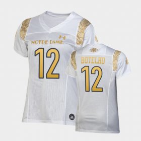 #12 Jordan Botelho 2022 Shamrock Series Notre Dame Replica Women White Jersey 676469-207