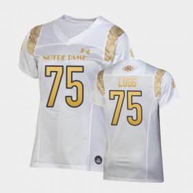 #75 Josh Lugg 2022 Shamrock Series Fighting Irish Replica Women White Jersey 430700-686