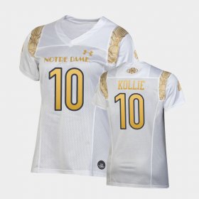 #10 Prince Kollie 2022 Shamrock Series Fighting Irish Replica Womens White Jersey 217076-965