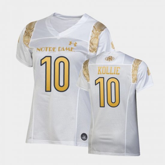 #10 Prince Kollie 2022 Shamrock Series Fighting Irish Replica Womens White Jersey 217076-965