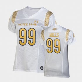 #99 Rylie Mills 2022 Shamrock Series Notre Dame Fighting Irish Replica Women White Jersey 818278-933