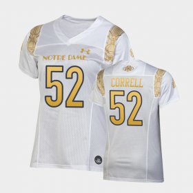 #52 Zeke Correll 2022 Shamrock Series Notre Dame Replica Women White Jersey 954029-391