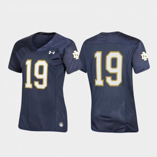 #19 Replica Irish Under Armour Womens Navy Jersey 132843-863