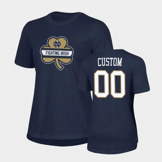 #00 Custom 2021 Shamrock Series University of Notre Dame Performance Womens Navy T-Shirt 828251-531