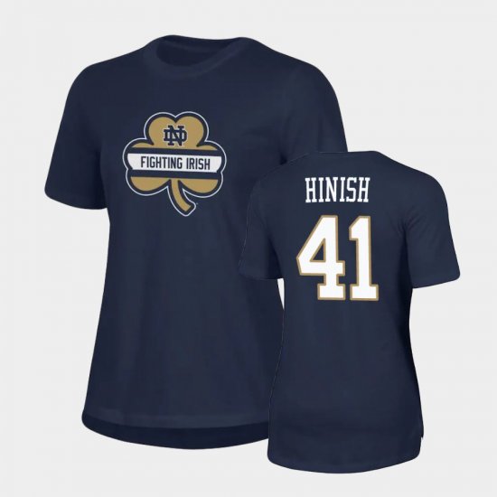 #41 Kurt Hinish 2021 Shamrock Series Irish Performance Womens Navy T-Shirt 572979-176