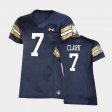#7 Brendon Clark 2021 Shamrock Series University of Notre Dame Replica Game Womens Navy Jersey 794517-793