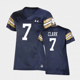 #7 Brendon Clark 2021 Shamrock Series University of Notre Dame Replica Game Womens Navy Jersey 794517-793