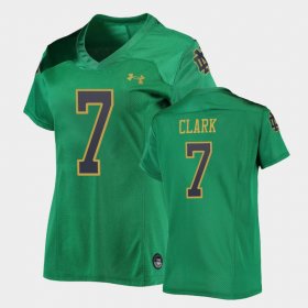 #7 Brendon Clark Replica Notre Dame Fighting Irish Under Armour Football Womens Green Jersey 989358-443