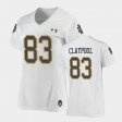 #83 Chase Claypool Replica UND Under Armour Football Women's White Jersey 746996-431