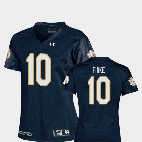 #10 Chris Finke College Football University of Notre Dame Replica Women\'s Navy Jersey 471865-119