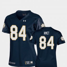 #84 Cole Kmet College Football Fighting Irish Replica Women Navy Jersey 923574-558