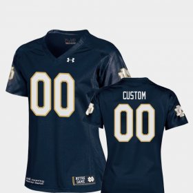 #00 Custom College Football Notre Dame Fighting Irish Replica Women's Navy Jersey 749404-571