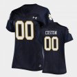 #00 Custom Replica UND Under Armour Football Womens Navy Jersey 220501-692