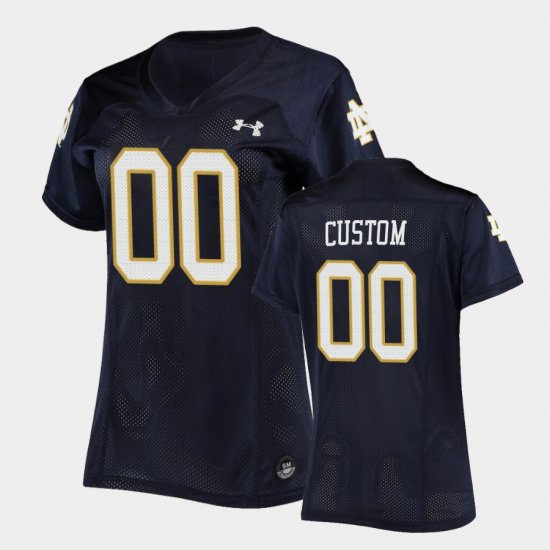 #00 Custom Replica UND Under Armour Football Womens Navy Jersey 220501-692