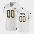 #00 Custom Replica Fighting Irish Under Armour Football Women White Jersey 509190-128