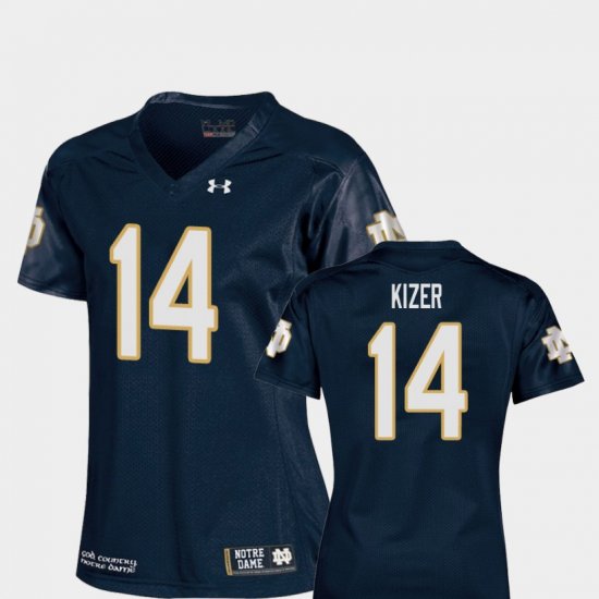 #14 DeShone Kizer College Football University of Notre Dame Replica Womens Navy Jersey 113917-185