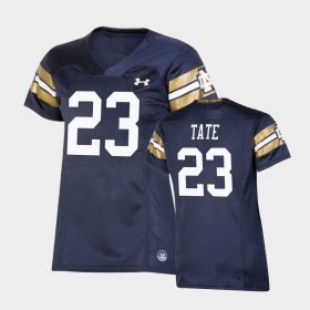 #23 Golden Tate 2021 Shamrock Series Notre Dame Fighting Irish Replica Game Womens Navy Jersey 864772-276