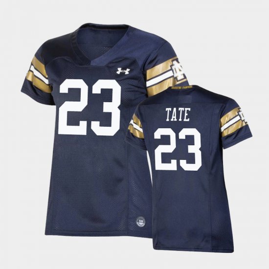 #23 Golden Tate 2021 Shamrock Series Notre Dame Fighting Irish Replica Game Womens Navy Jersey 864772-276