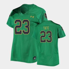 #23 Golden Tate Replica Irish Under Armour Football Women's Green Jersey 737445-615