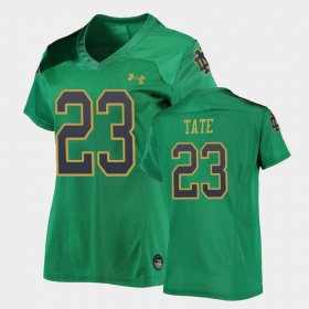 #23 Golden Tate Replica Irish Under Armour Football Womens Green Jersey 712438-290