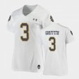 #3 Houston Griffith Replica Fighting Irish Under Armour Football Women White Jersey 347696-981