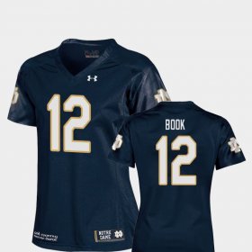 #12 Ian Book College Football Fighting Irish Replica Women Navy Jersey 734973-960