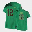 #12 Ian Book Replica Fighting Irish Under Armour Football Women Green Jersey 165190-640