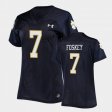 #7 Isaiah Foskey Replica Fighting Irish Under Armour Football Womens Navy Jersey 143272-865