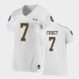 #7 Isaiah Foskey Replica Fighting Irish Under Armour Football Women's White Jersey 437429-358