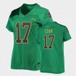 #17 Jack Coan Replica University of Notre Dame Under Armour Football Women Green Jersey 816247-622