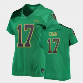 #17 Jack Coan Replica University of Notre Dame Under Armour Football Women Green Jersey 816247-622