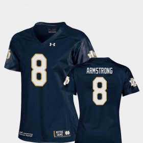 #8 Jafar Armstrong College Football UND Replica Women Navy Jersey 850790-130