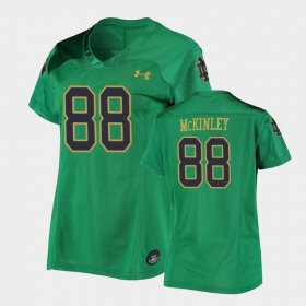 #88 Javon McKinley Replica Fighting Irish Under Armour Football Womens Green Jersey 917737-878