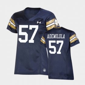 #57 Jayson Ademilola 2021 Shamrock Series Notre Dame Replica Game Womens Navy Jersey 483139-759